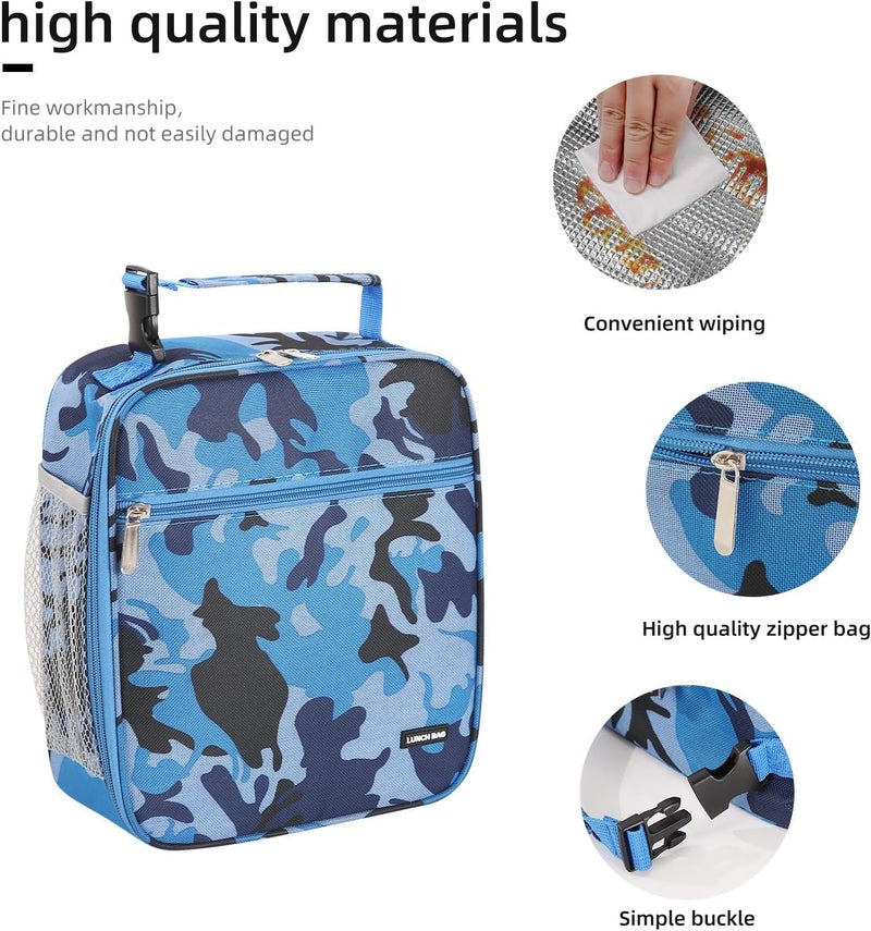 Lovoeo AYEANY Lunch box Lunch bag for men women Lunchbox Lunch bags Insulated Lunch bag Lunch box cooler (Blue camo), Large - Image 3